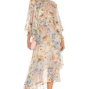 Elliatt Astrid Asymmetrical Floral Midi/Maxi Dress - Multicolor